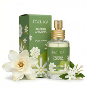 Pacifica front bottle showing elegant glass and island-inspired design benefit travel ready