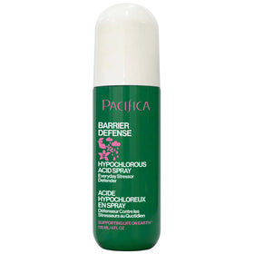 Pacifica front packaging of Barrier Defense HOCl mist showing clean label and size benefit