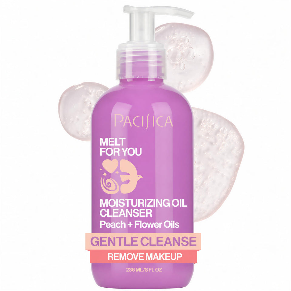 Pacifica front packaging of Melt For You showing bottle and pump for easy dispensing