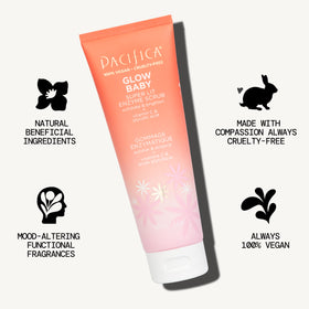 Pacifica Glow Baby recycling and cruelty-free icons for eco benefit