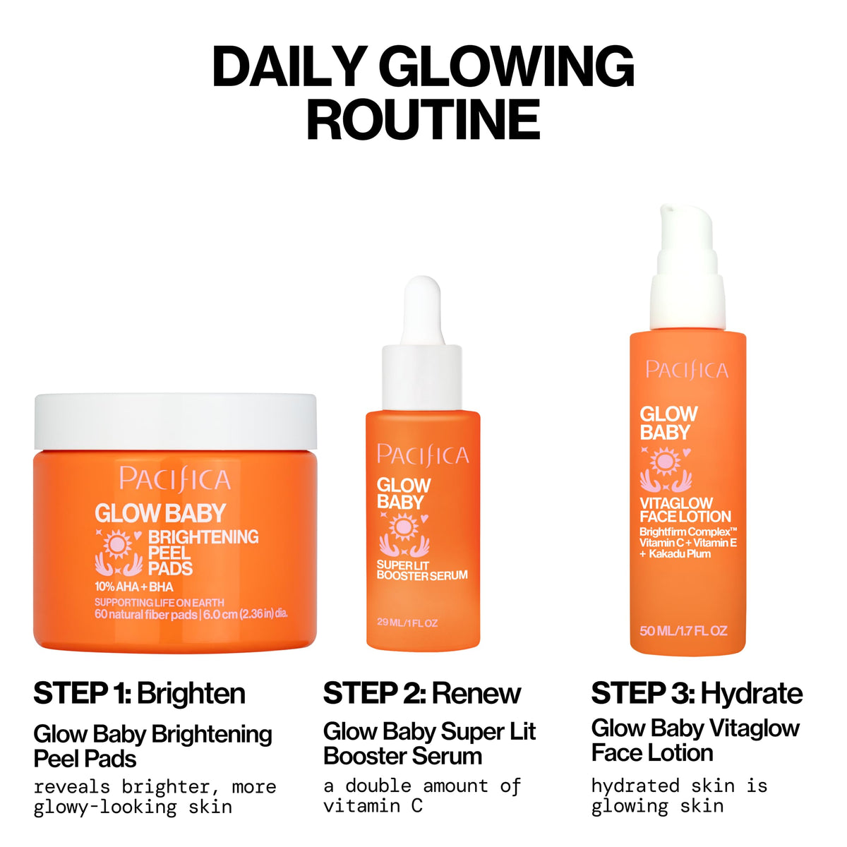Pacifica before and after comparison illustrating smoother, brighter-looking skin
