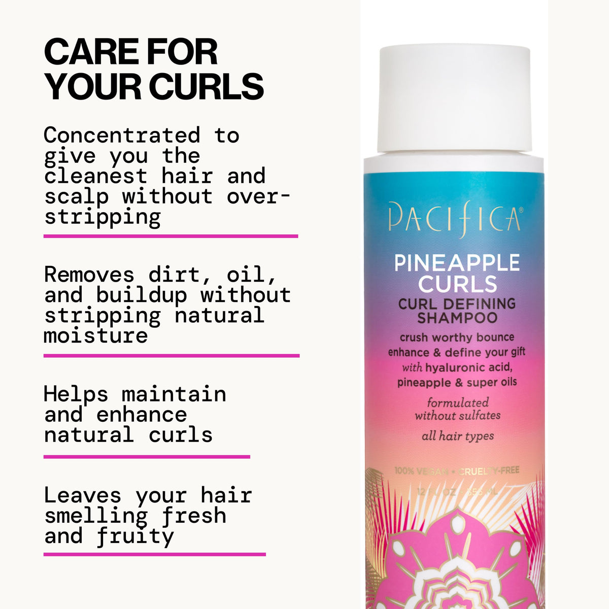 Pacifica curl cream being scrunched into wet hair for enhanced curl definition