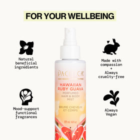 Pacifica label close-up highlighting scent notes and clean formula for confident choice