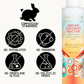 Pacifica back label highlighting directions and ingredient transparency benefit