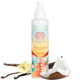 Pacifica front bottle showing label and clean coconut vanilla scent benefit