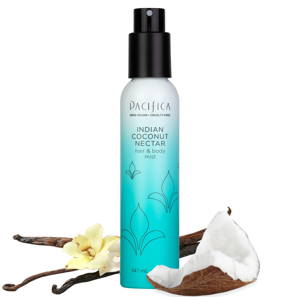 Pacifica front bottle showing label and tropical design, evokes island scent