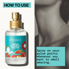 Pacifica vanilla-coconut texture shot conveying creamy gourmand notes and warmth