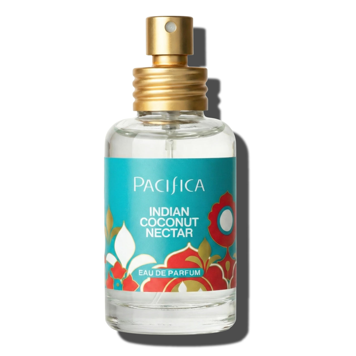 Pacifica recyclable glass bottle detail emphasizing sustainable packaging benefit