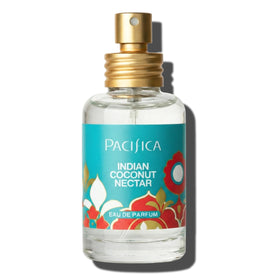 Pacifica recyclable glass bottle detail emphasizing sustainable packaging benefit