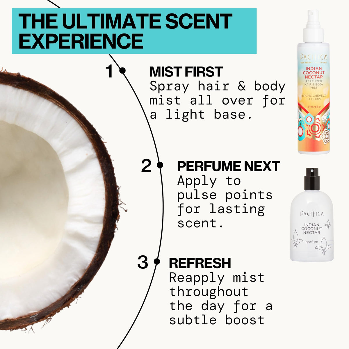 Pacifica bottle in hand showing 5 fl oz scale for travel-friendly benefit