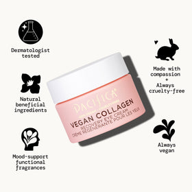 Pacifica hyaluronic and vegan collagen ingredient visual for firming benefits