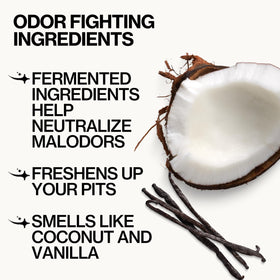 Pacifica ingredient display with coconut milk emphasizing soothing benefits