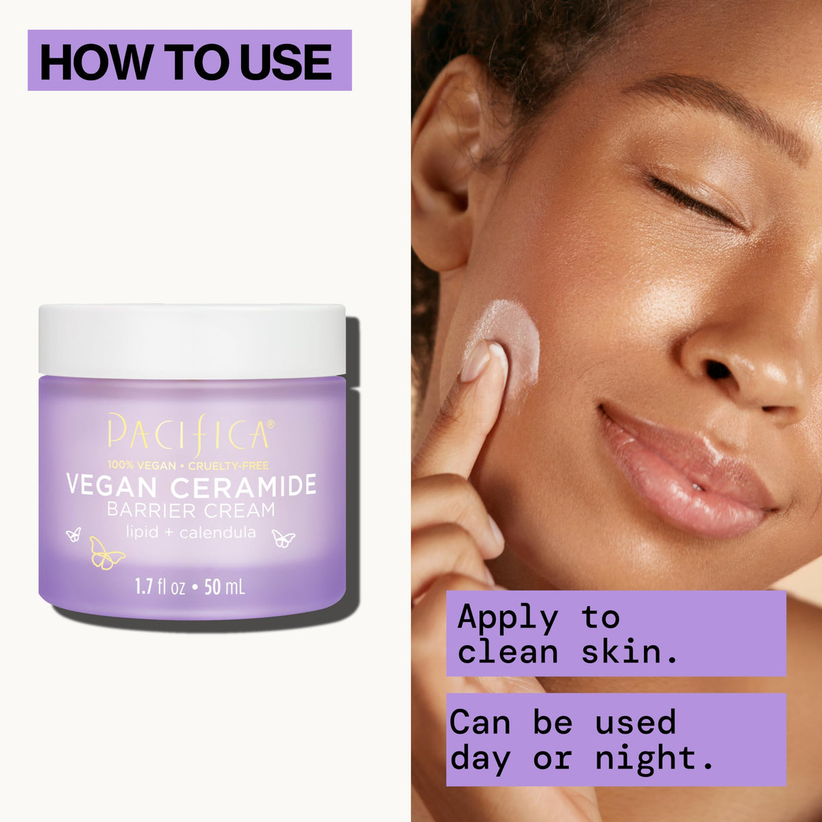 Pacifica jar with shea butter and glycerin illustrating deep nourishment