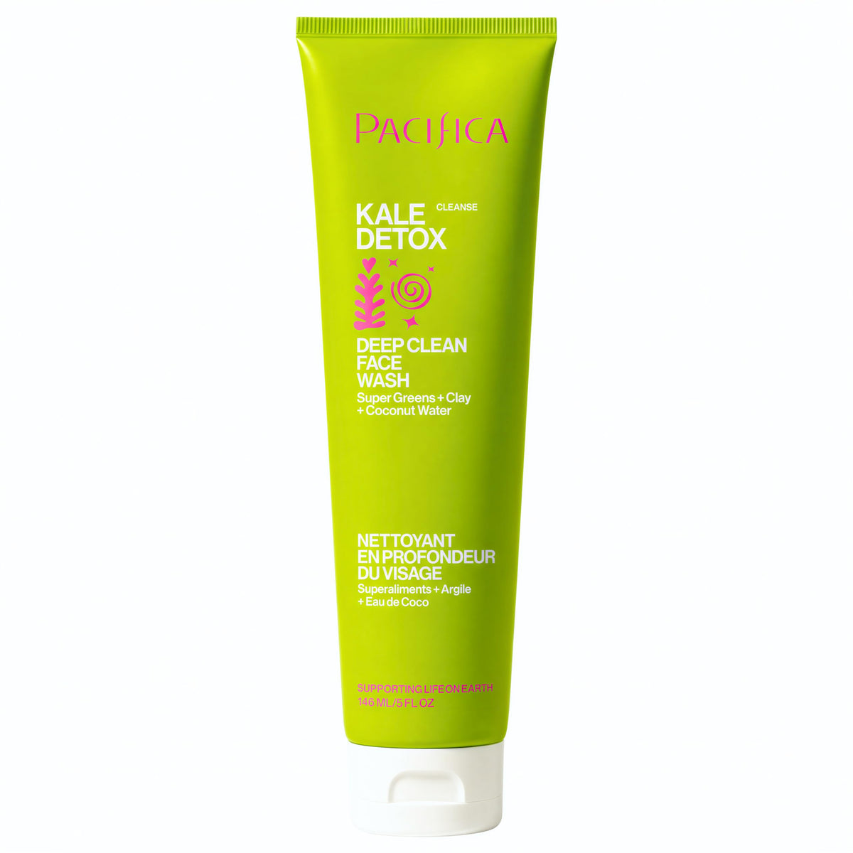 Pacifica kale detox front tube showing clean-beauty packaging and benefits