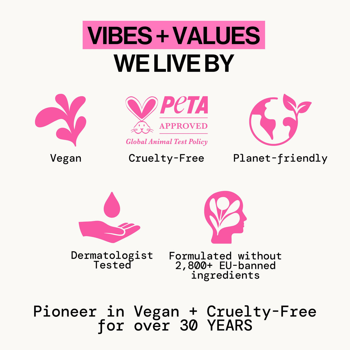 Pacifica product label and claims showing vegan and cruelty-free assurances