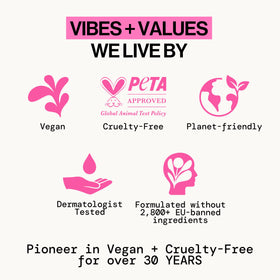 Pacifica product label and claims showing vegan and cruelty-free assurances