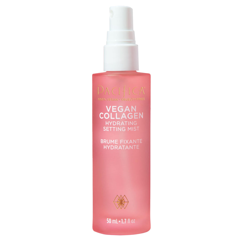 Pacifica front bottle showing label and sleek recyclable packaging for clean beauty