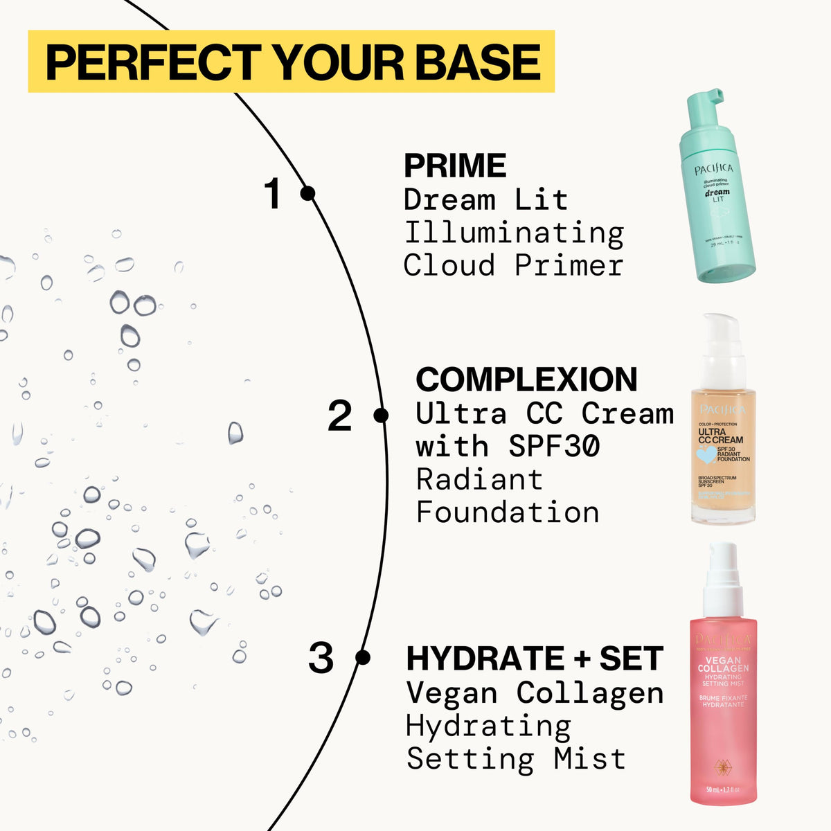 Pacifica mixed with foundation in bowl showing customizable radiant coverage