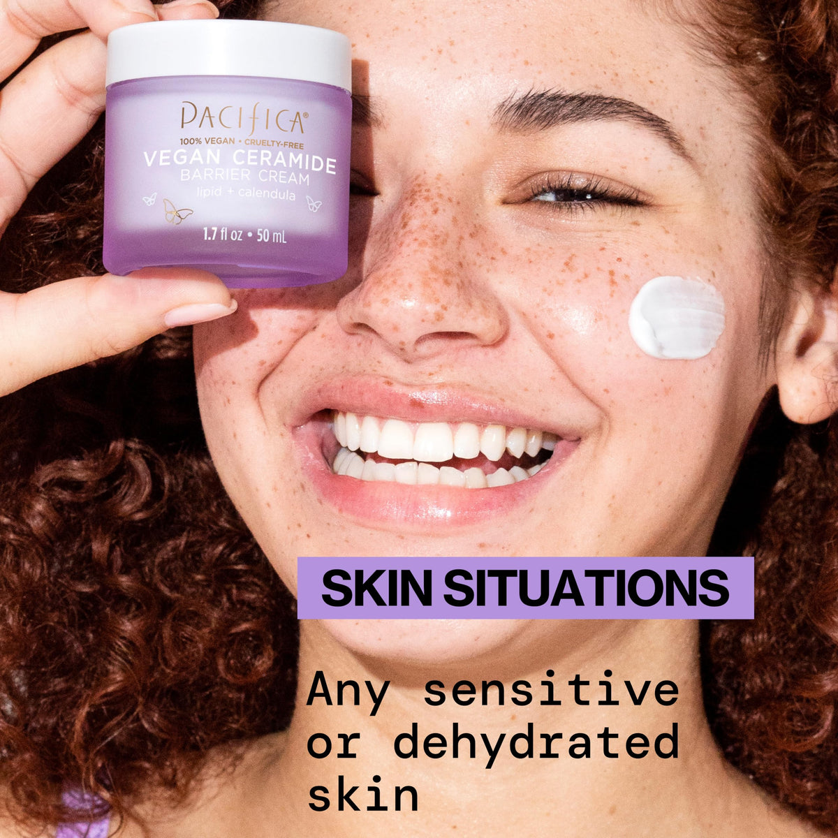 Pacifica label ingredients detail showing vegan ceramides and niacinamide benefits