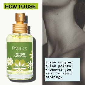 Pacifica bottle on a sandy beach setting evoking tropical escape benefit mood lift