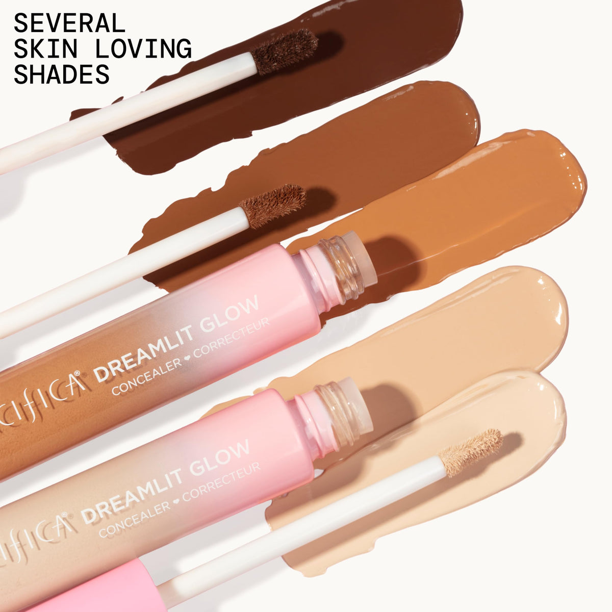 Pacifica makeup bag size scale showing compact concealer for on-the-go touchups