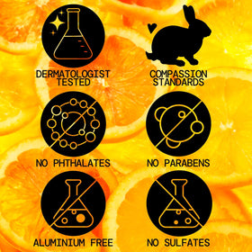 Pacifica natural extracts still life showing vanilla and orange antioxidant boost