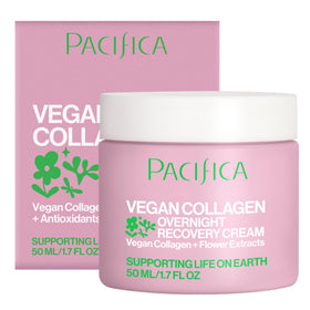 Pacifica night face cream jar front showing clean vegan packaging and benefits