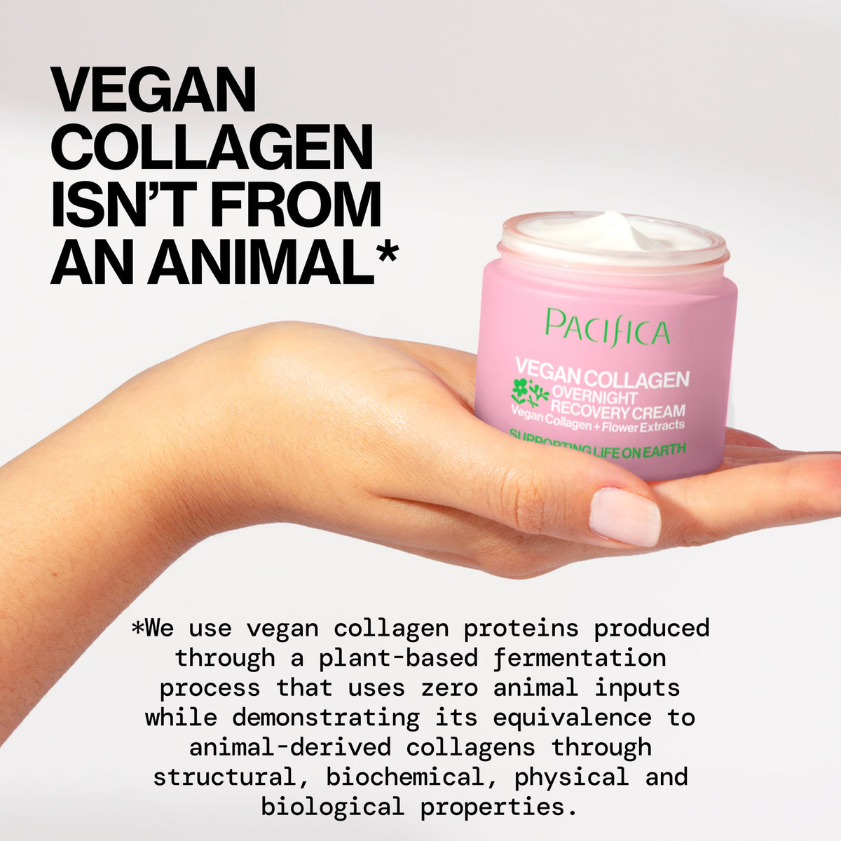 Pacifica night cream texture close-up highlighting rich hydration and non-greasy finish