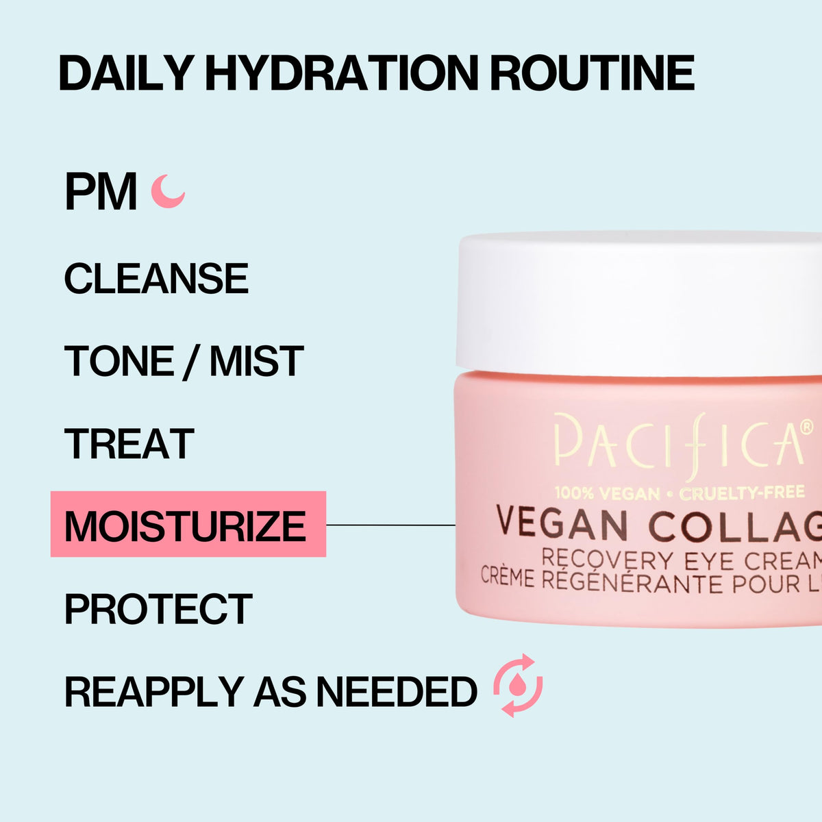 Pacifica open jar top view showing smooth balm-like cream for overnight repair