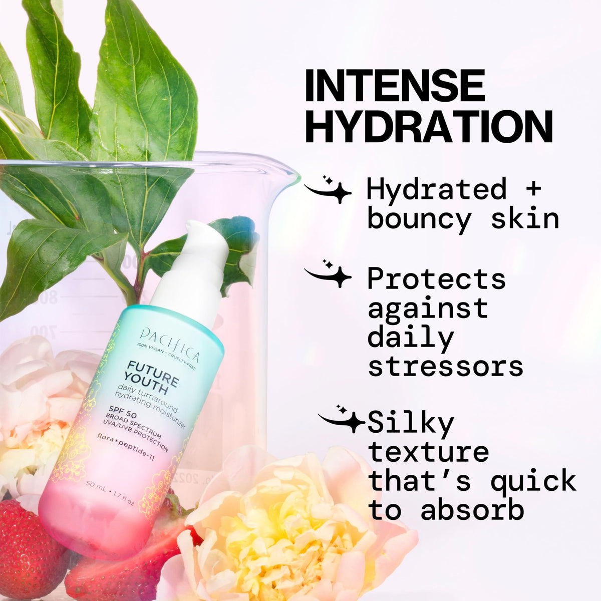 Pacifica peptide moisturizer texture close-up highlighting smooth hydration