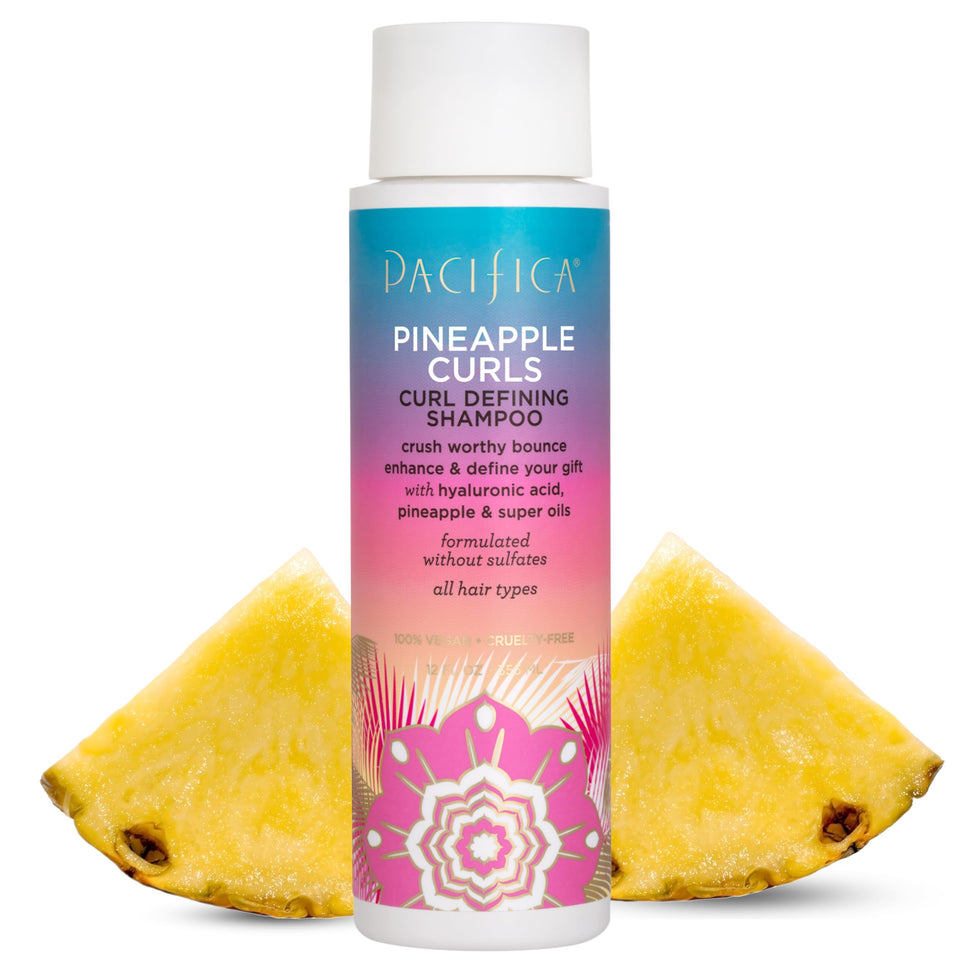 Pacifica front bottle showing Pineapple Curls label and benefits