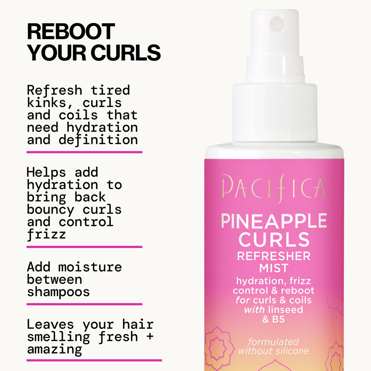 Pacifica bottle with hyaluronic acid ingredient emphasizing moisture boost
