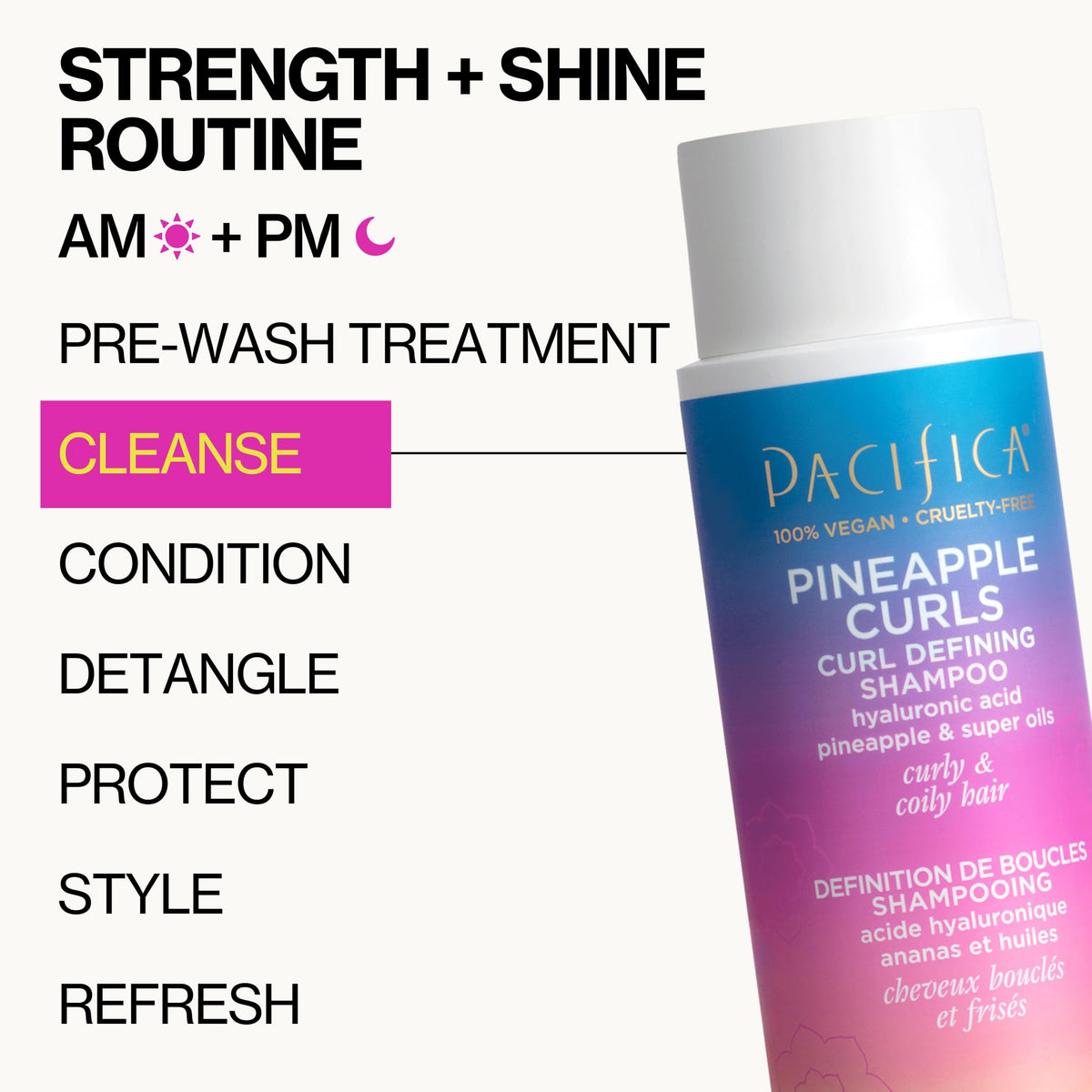Pacifica bottle staged on vanity conveying tropical scent uplift