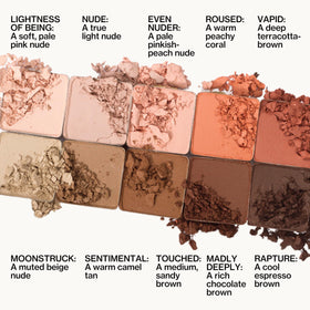 Pacifica applying shade with brush showing easy pick-up and minimal fallout benefit