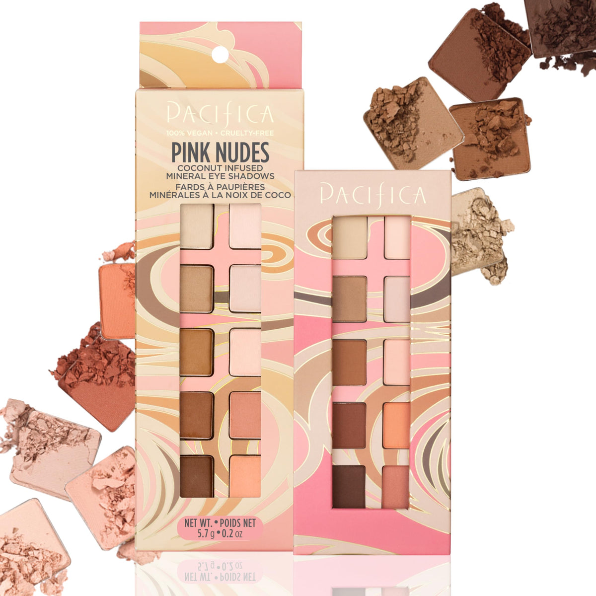 Pacifica front palette closed showing compact recyclable packaging and travel-friendly size