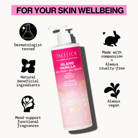 Pacifica pump dispensing creamy wash for controlled application benefit