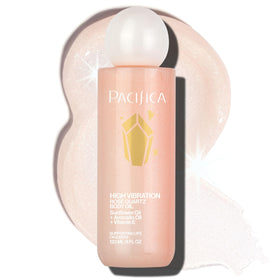 Pacifica bottle front packaging showing rose quartz and floral scent benefits