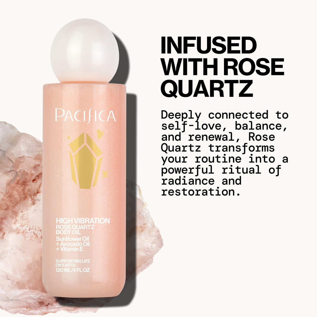 Pouring Pacifica oil to show lightweight texture and quick absorption benefit
