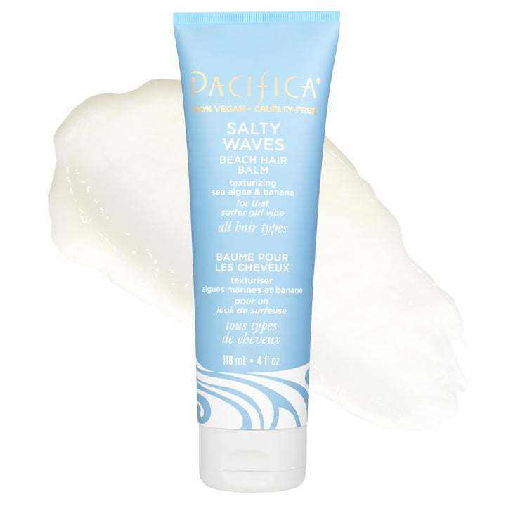Pacifica jar front view showing Salty Waves balm and clean styling benefit
