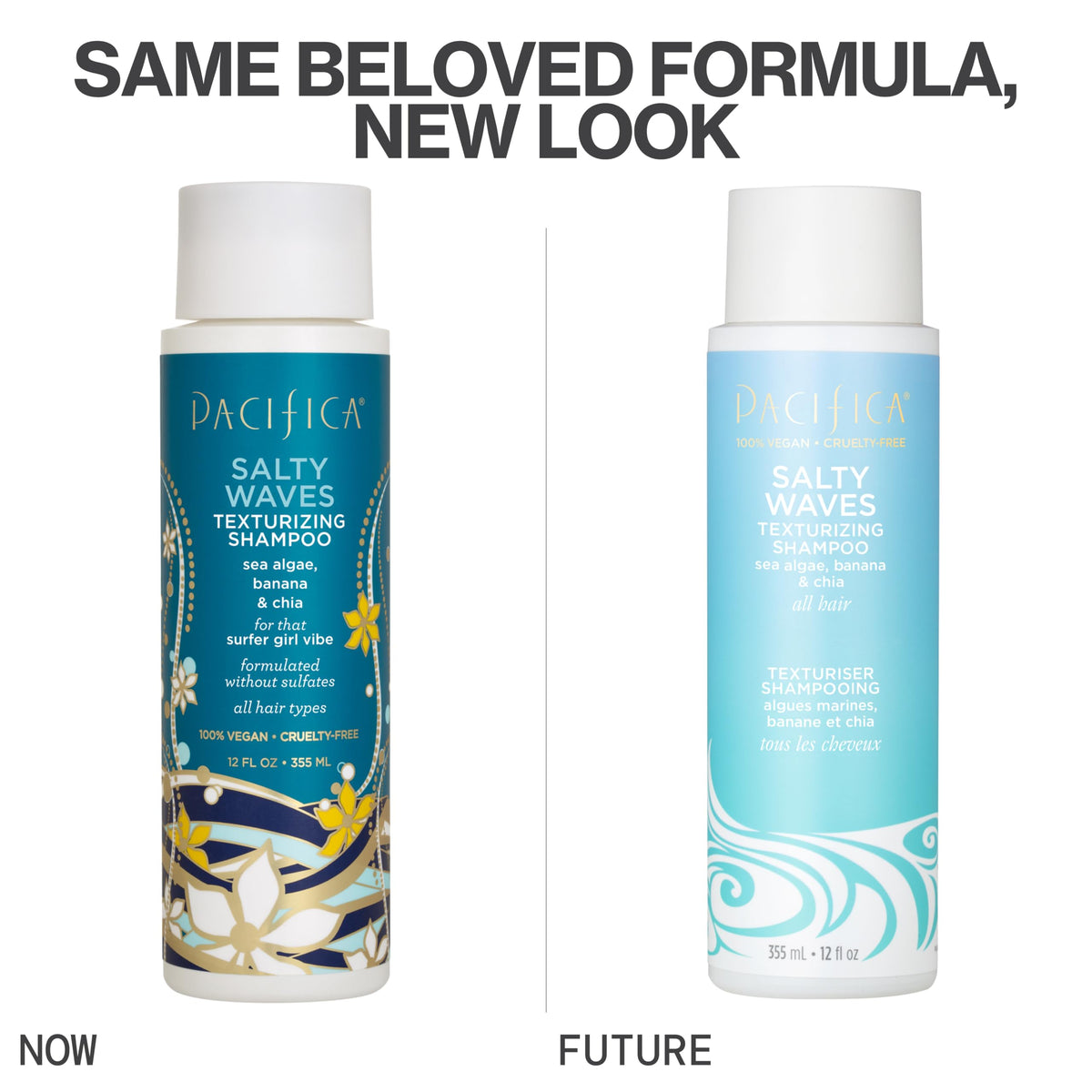 Pacifica ingredients banana and kelp highlighting nourishing, texturizing benefits