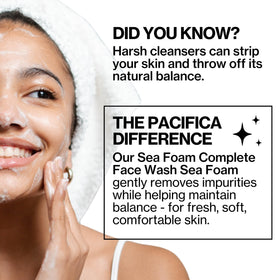 Pacifica foam on hand demonstrating soft, non-drying lather