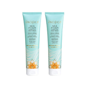 Pacifica Sea Foam front packaging showing product benefits and two bottles