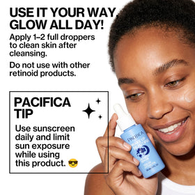 Pacifica pipette dispensing a droplet to show concentrated formula and targeted use
