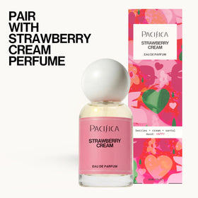 Pacifica bottle label detail showing fragrance notes and clean-beauty benefit