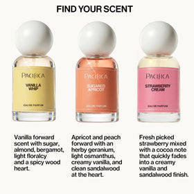 Pacifica Sugared Apricot bottle on a vanity styled as a gift-ready display