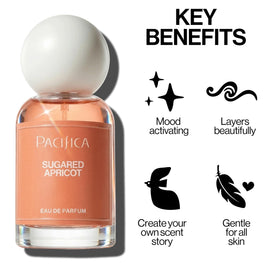 Pacifica Sugared Apricot botanical ingredients close-up highlighting real fruit notes