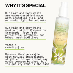 Pacifica Tahitian Gardenia nozzle close-up revealing fine mist spray benefit