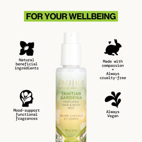 Pacifica Tahitian Gardenia mist cloud texture demonstrating gentle coverage