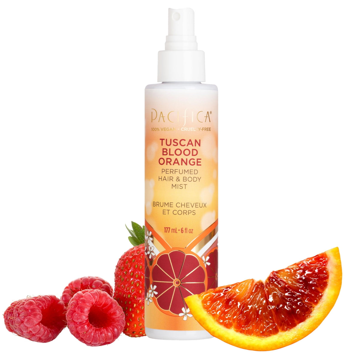 Pacifica Tuscan Blood Orange front bottle image showing citrus scent benefit