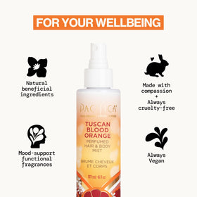 Pacifica bottle nozzle close-up demonstrating fine mist application benefit